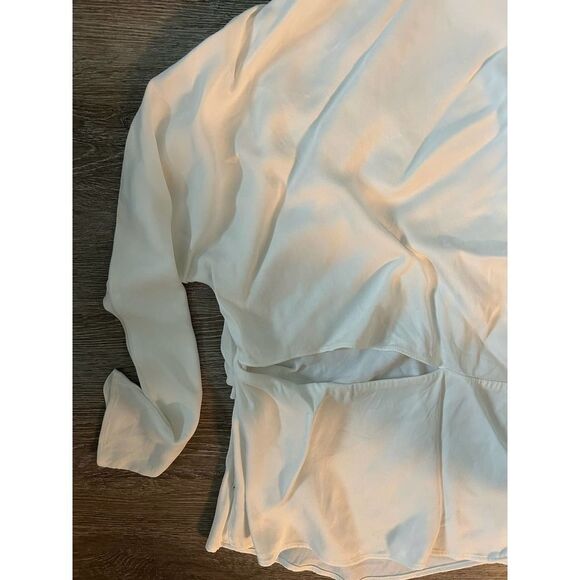 Zara EUC Limited Edition One Sleeve Blouse Top White Size M - Picture 12 of 12